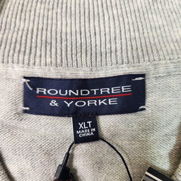 Roundtree & Yorke Men's Vest 1/4 Quarter Zip Gray Sweater Tall size XLT (11) - Picture 8 of 8